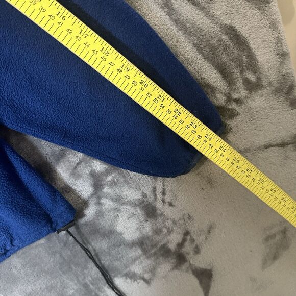 Vintage L.L. Bean Fleece Pullover Sweater Blue Size Medium Blue Turtle Neck Zip - Picture 5 of 6